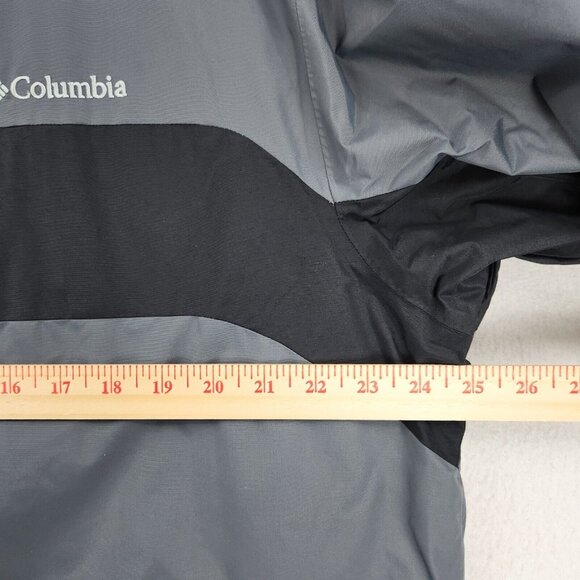Columbia Jacket Mens Large Gray Thermal Coil Hooded Windbreaker Full Zip Casual - Picture 4 of 11